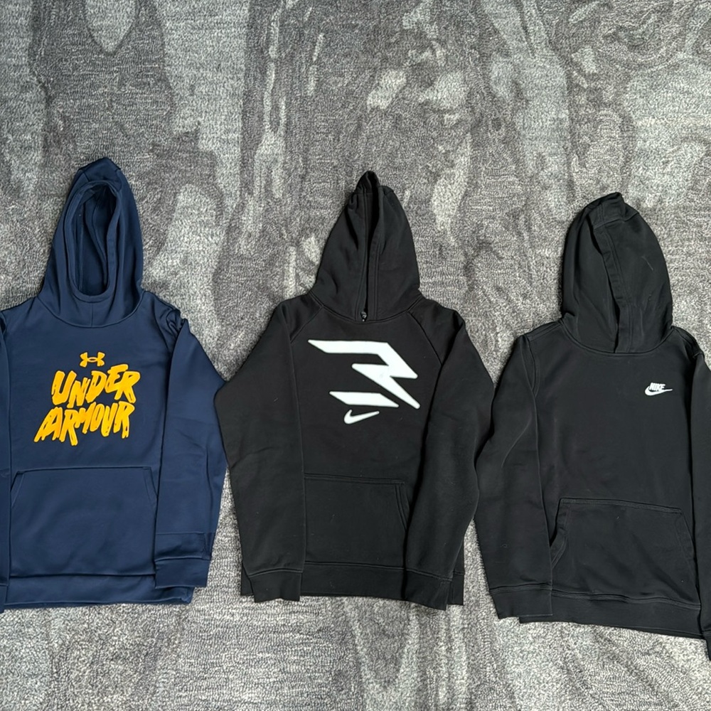 3 Pack- UA and Nike Hoodies- Youth L